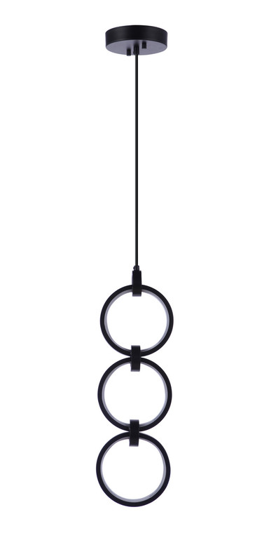 Craftmade Context 3 Light LED Pendant in Flat Black 59393-FB-LED