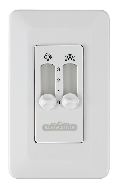Fanimation Wall Control Non-Reversing - Fan Speed and Light - WH in WhiteN/ACW2WH