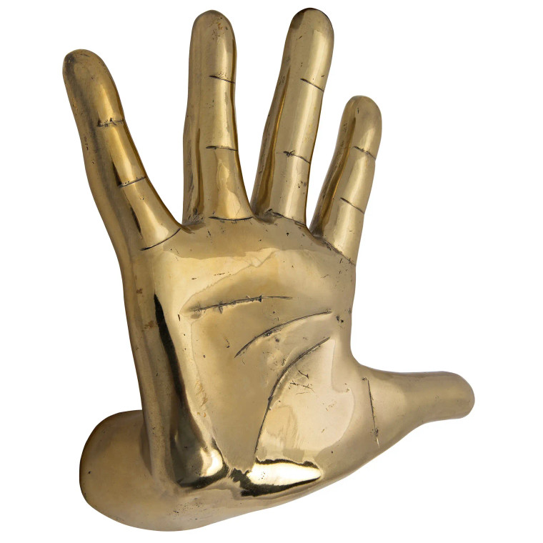 Noir Hand On The Wall in Antique Brass AB-231BR