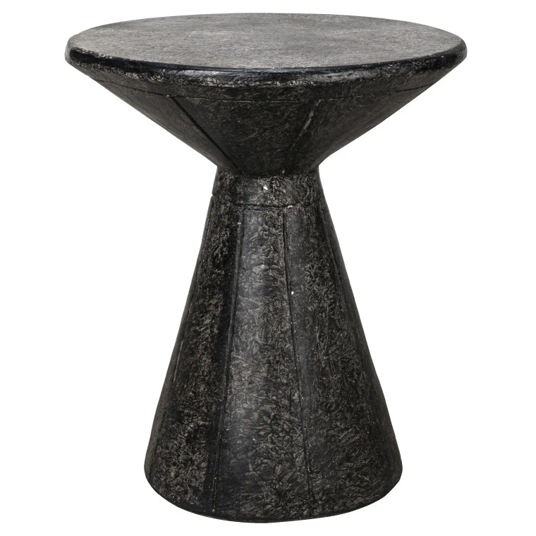Noir Pedestal Side Table in Black AR-199BF