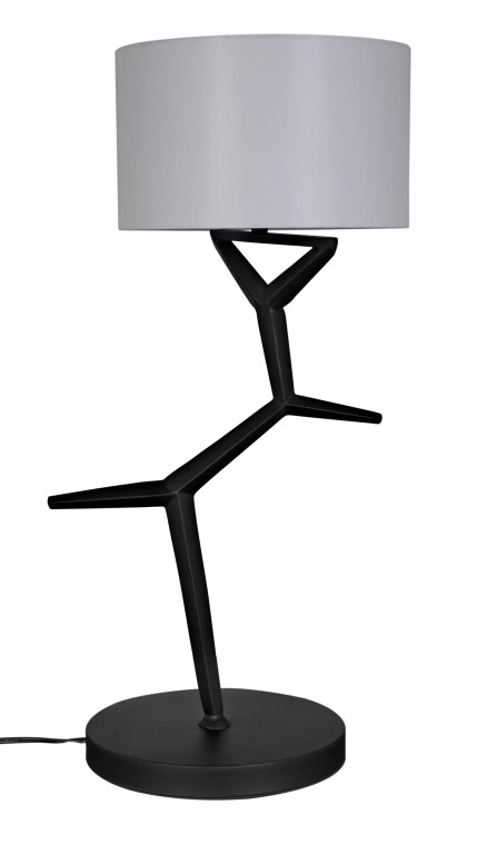 Noir Arizona Lamp with Shade in Matte Black LAMP790SH