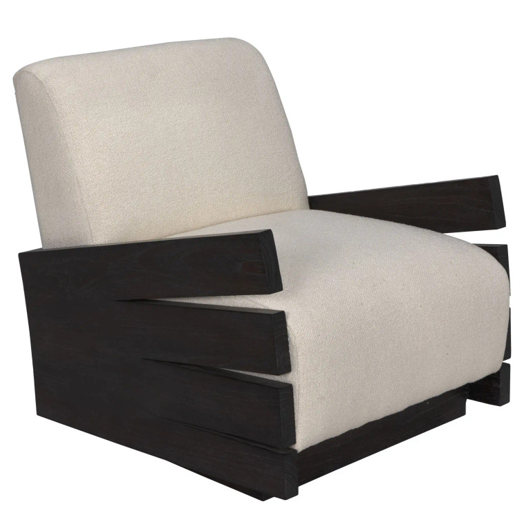 Noir Slide Chair with US Made Cushions in Sombre AE-212SR-WHT