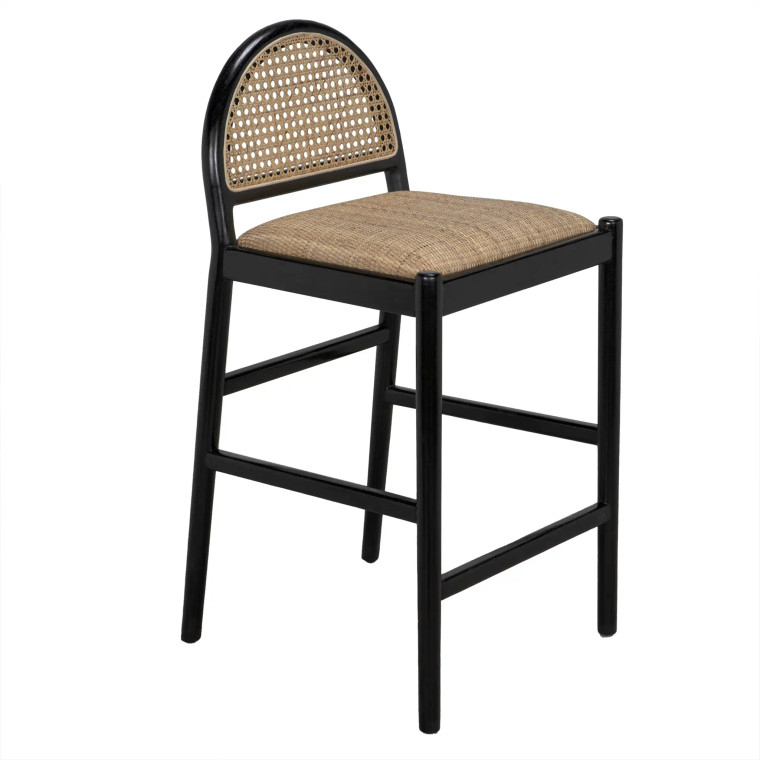 Noir Peter Counter Stool in Charcoal Black AE-319CHB-S