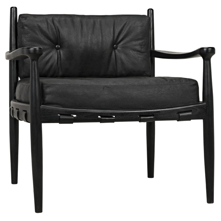 Noir Fogel Lounge Chair in Charcoal Black AE-42CHB