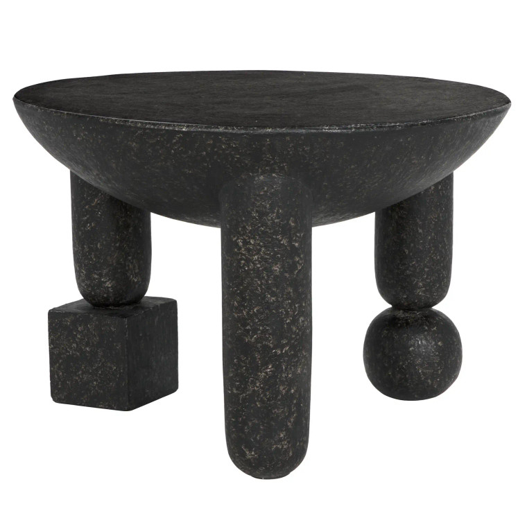 Noir Delfi Side Table in Black Fiber Cement AR-302BF