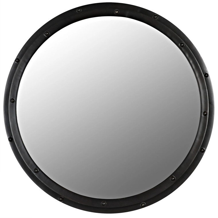 Noir Round Mirror in Matte Black CMIR001MTB