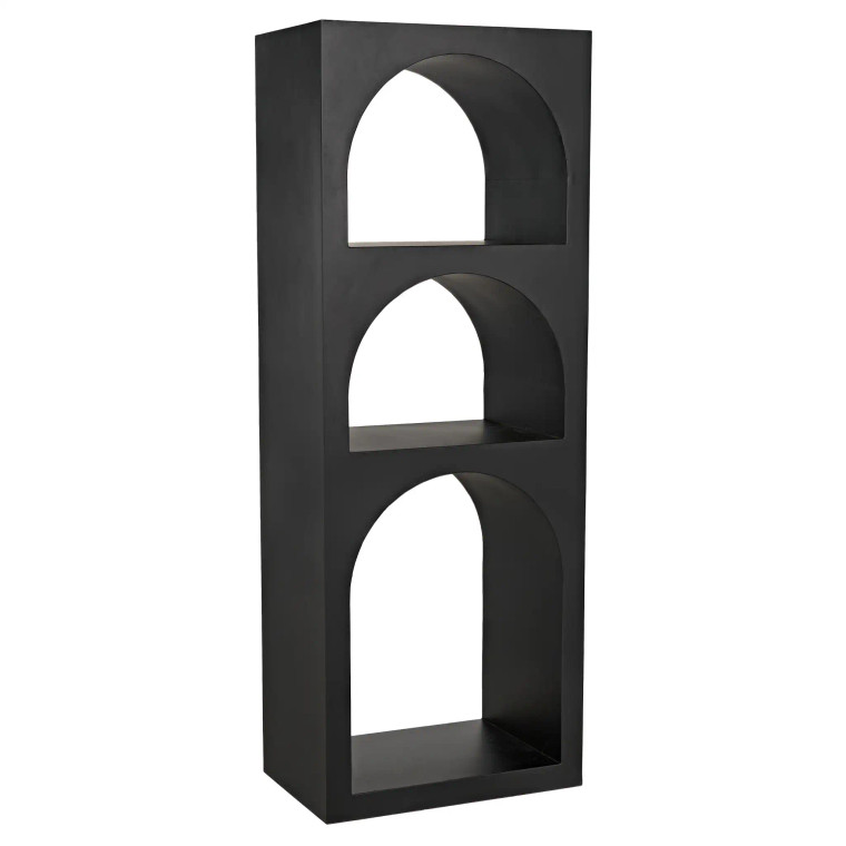 Noir Aqueduct Bookcase in Matte Black GBCS240MTB-A