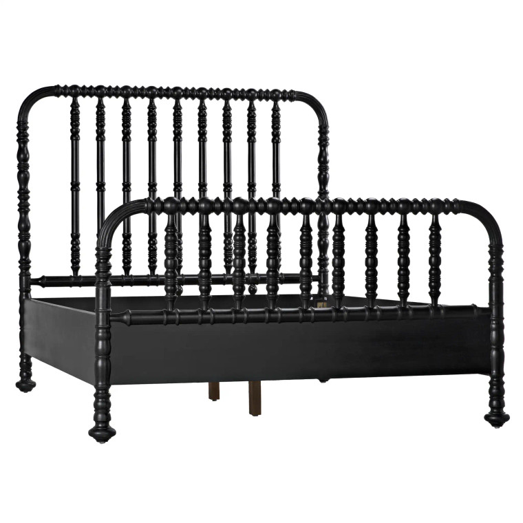 Noir Bachelor Bed in Hand Rubbed Black GBED112QHB
