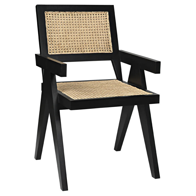 Noir Jude Chair with Caning in Black GCHA278B