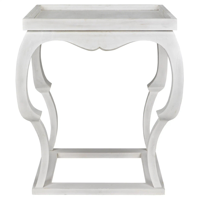 Noir Bellini Side Table in White Wash GTAB326WH