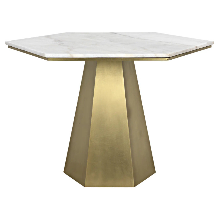 Noir Demetria Table in Antique Brass GTAB500MB