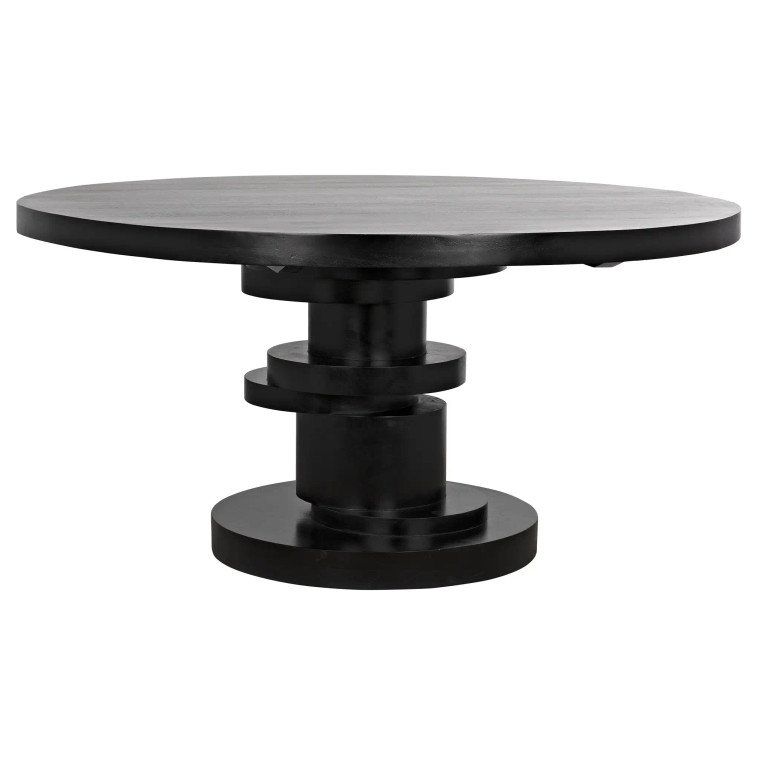 Noir Hugo Dining Table in Hand Rubbed Black GTAB558HB