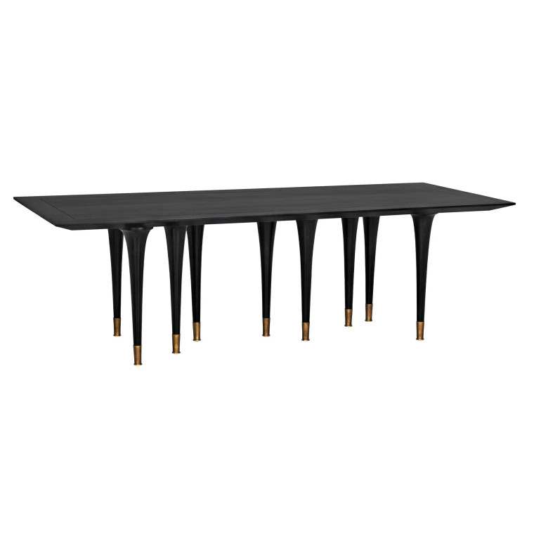 Noir Romeo Dining Table in Hand Rubbed Black GTAB582HB