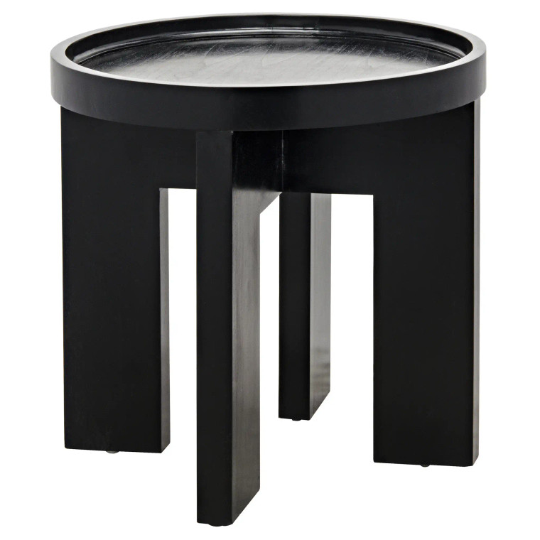 Noir Gavin Side Table in Hand Rubbed Black GTAB793HB