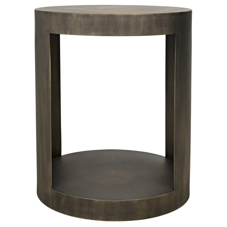 Noir Chrysler Side Table in Aged Brass GTAB814AB