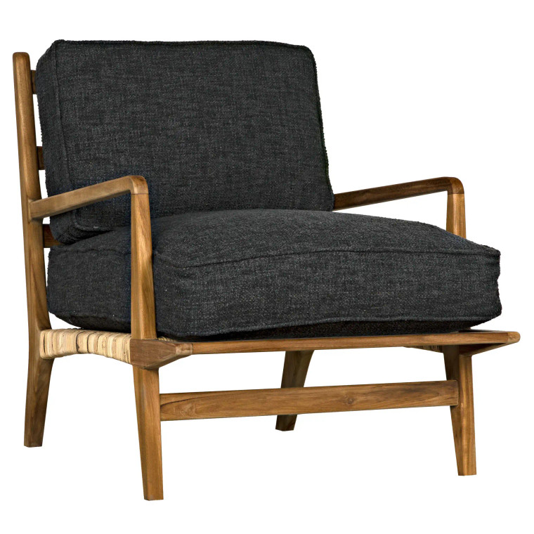 Noir Allister Chair in Clear Coat Flat SOF325T-GRAY