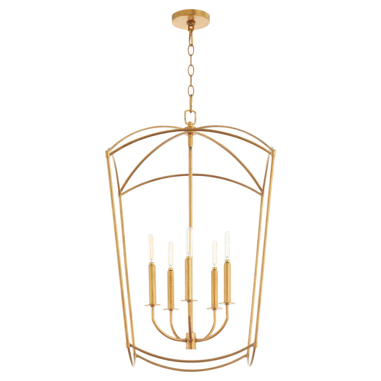 Quorum  Mantle 5 Light Entry - Gold Leaf 6812-5-74