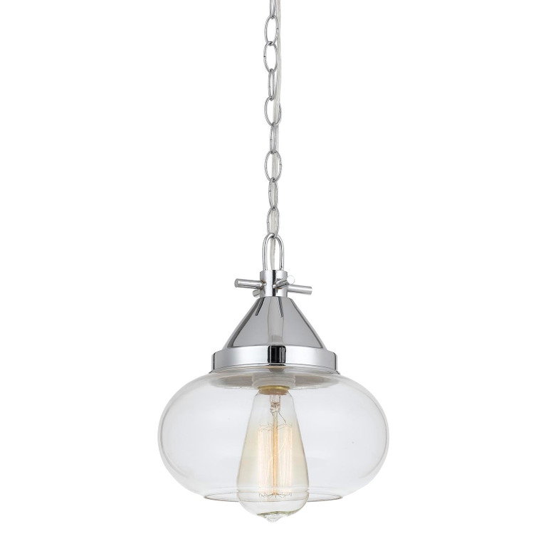 CAL Lighting 60W Maywood Glass Pendant (Edison Bulbs Not Included) Chrome FX-3624-1P