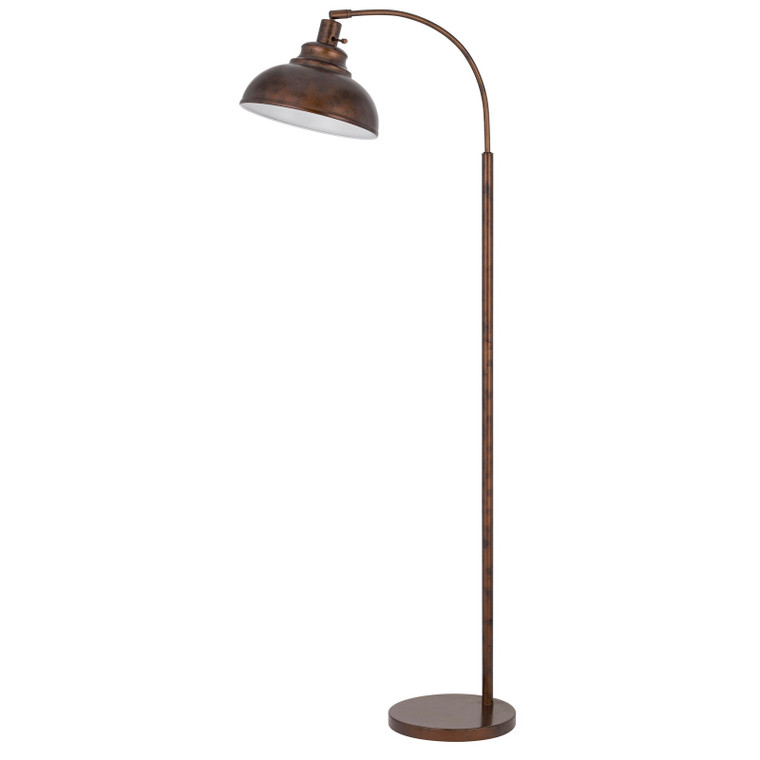 CAL Lighting 60W Dijon adjustable metal floor lamp with weight base and on off socket switch Rust BO-2964FL-RU