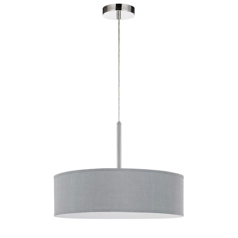CAL Lighting LED 18W Dimmable Pendant With Diffuser And Hardback Fabric Shade  FX-3731-GR
