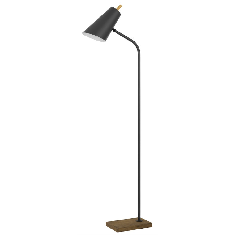CAL Lighting 60W Carthage metal floor lamp with adjustable shade Oiled Rubbed Bronzxe/Wood BO-3048FL