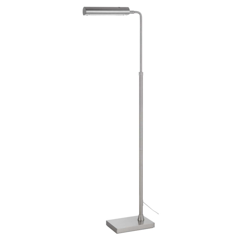 CAL Lighting Delray 17W, 3000K non dimmable integrated LED metal floor lamp with adjustable height Brushed Steel BO-3133FL-BS
