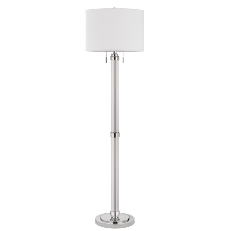 CAL Lighting 60W X 2 Montilla Metal/Acrylic Floor Lamp With Fabric Shade Chrome BO-2829FL