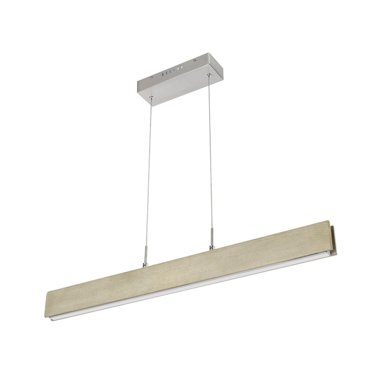 CAL Lighting Colmar integrated LED Rubber wood ceiling island light with adjustable steel braided cable.18W, 1400 lumen, 3000K rubber wood FX-2965-18