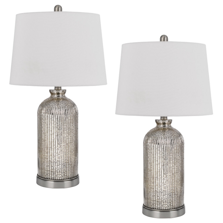 CAL Lighting 150W 3 Way Towson glass table lamp. Priced and sold as pairs. Antique mirror BO-3067TB-2