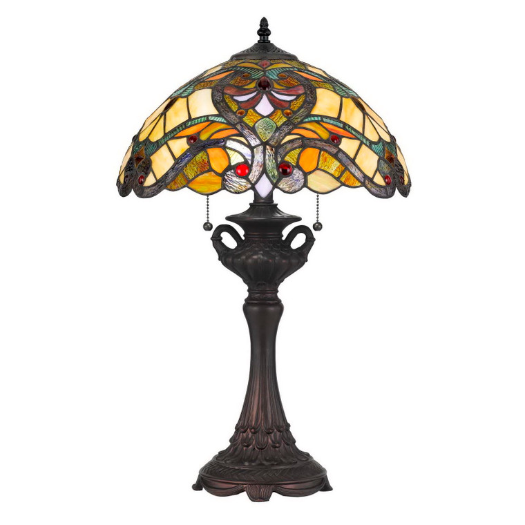 CAL Lighting 60W X 2 Tiffany Table Lamp Tiffany BO-2796TB