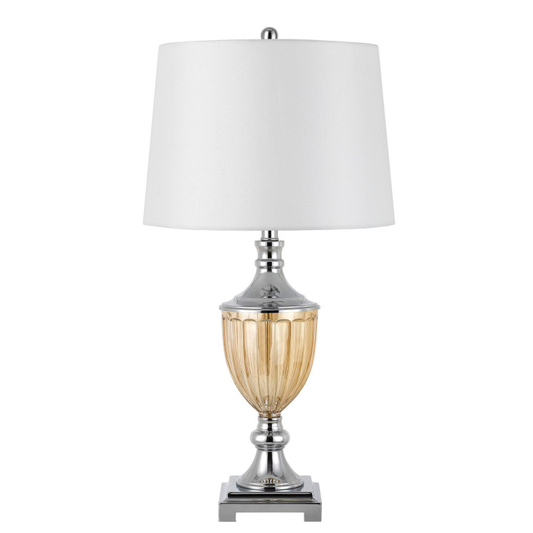 CAL Lighting 150W 3 Way Derby Metal/Glass Table Lamp. Sold And Priced in Pairs. Chrome BO-2707TB-2