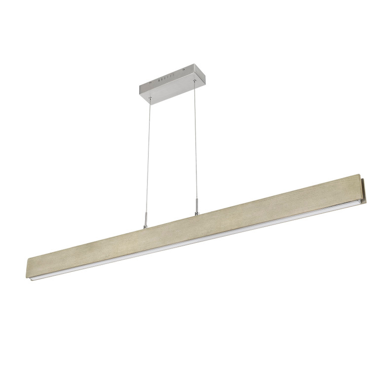 CAL Lighting Colmar integrated LED Rubber wood ceiling island light with adjustable steel braided cable. 30W, 2500 lumen, 3000K rubber wood FX-2965-36