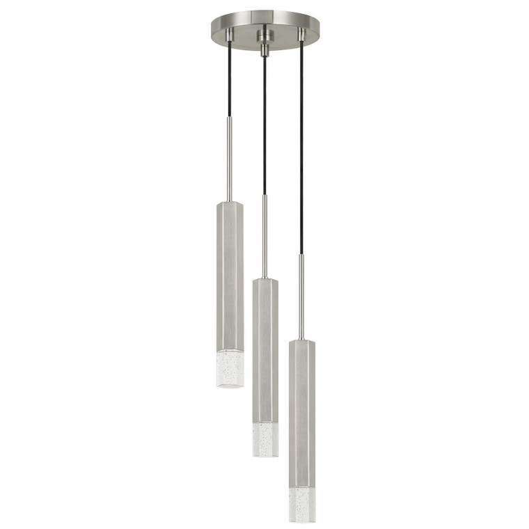 CAL Lighting Troy integrated LED Dimmable Hexagon Aluminum Casted 3 Lights Pendant With Glass Diffuser Gun Metal FX-3723-3P-BS