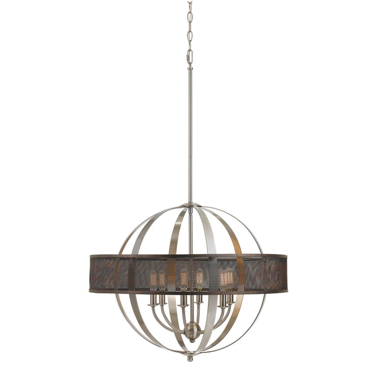 CAL Lighting Willow Chandelier (Edison Bulbs Not Included) Brushed Steel FX-3622-6