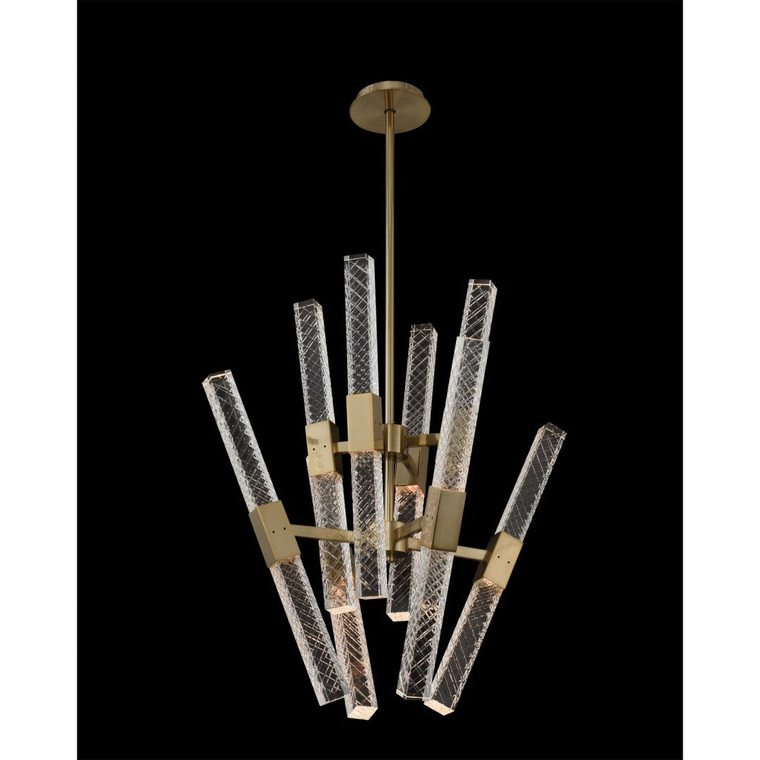 Allegri Crystal Apollo 16 Light LED Convergent Chandelier in Brushed Champagne Gold 034970-038-FR001