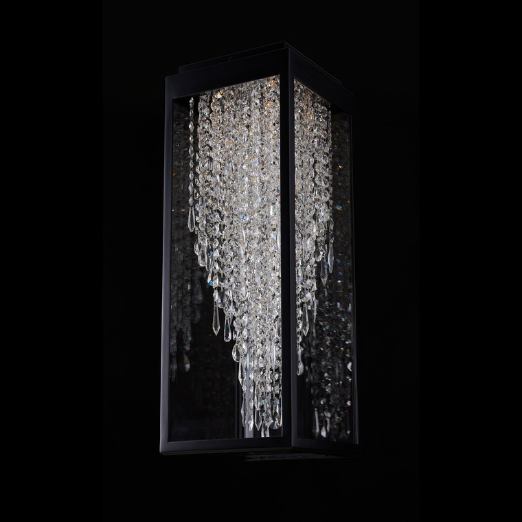 Allegri Crystal Tenuta Outdoor LED Tall Flush Mount in Matte Black 090341-052-FR001
