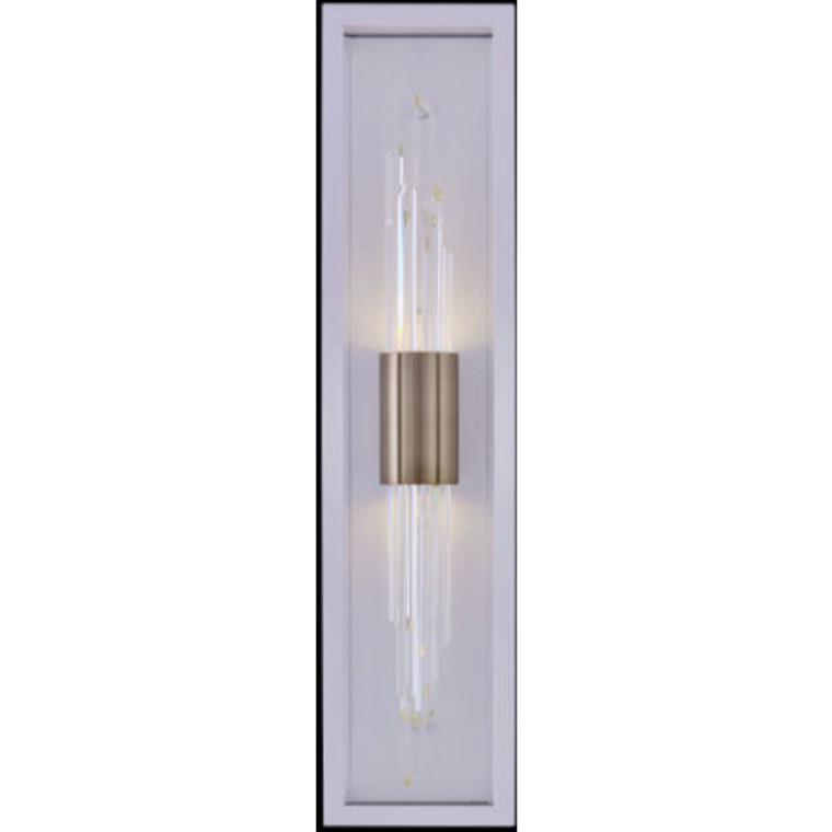 Allegri Crystal Lucca Champagne Gold LED Outdoor Wall Sconce in Brushed Champagne Gold & Matte White 090423-038-FR001