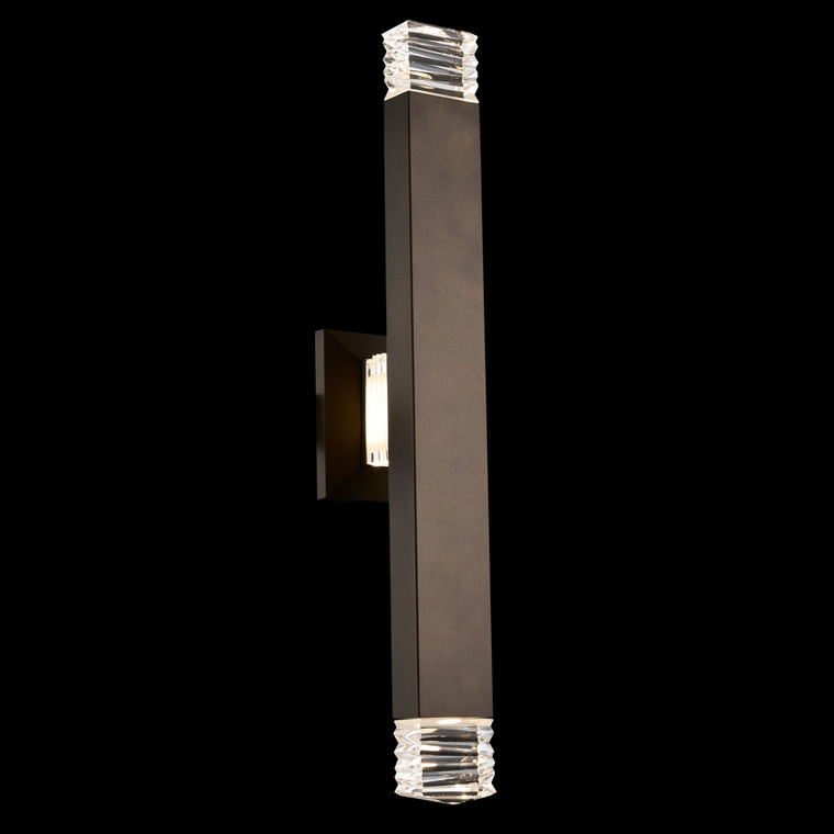 Allegri Crystal Tapatta 34 Inch LED Outdoor Wall Sconce in Bronze 099022-063-FR001