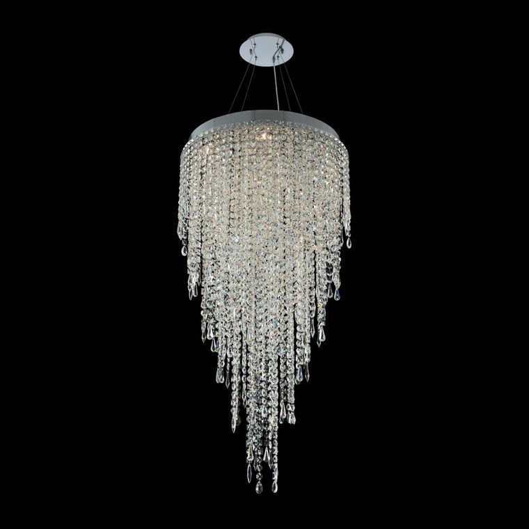 Allegri Crystal Tenuta 24 Inch Convertible Pendant / Flush Mount in Polished Chrome 028256-010-FR001