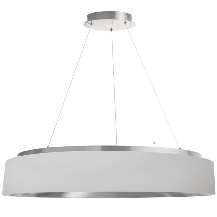 Dainolite 63W Chandelier, Silver w/ White Shade CIR-3463C-SV-691