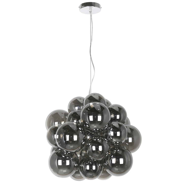 Dainolite 6 Light Halogen Pendant Polished Chrome Finish with Smoked Glass CMT-206P-SM-PC