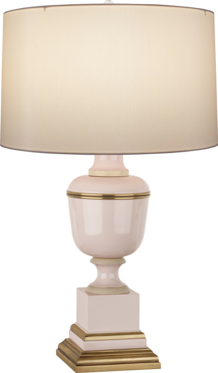 Robert Abbey Annika Accent Lamp in Blush Lacquered Paint with Natural Brass and Ivory Crackle Accents 2605X