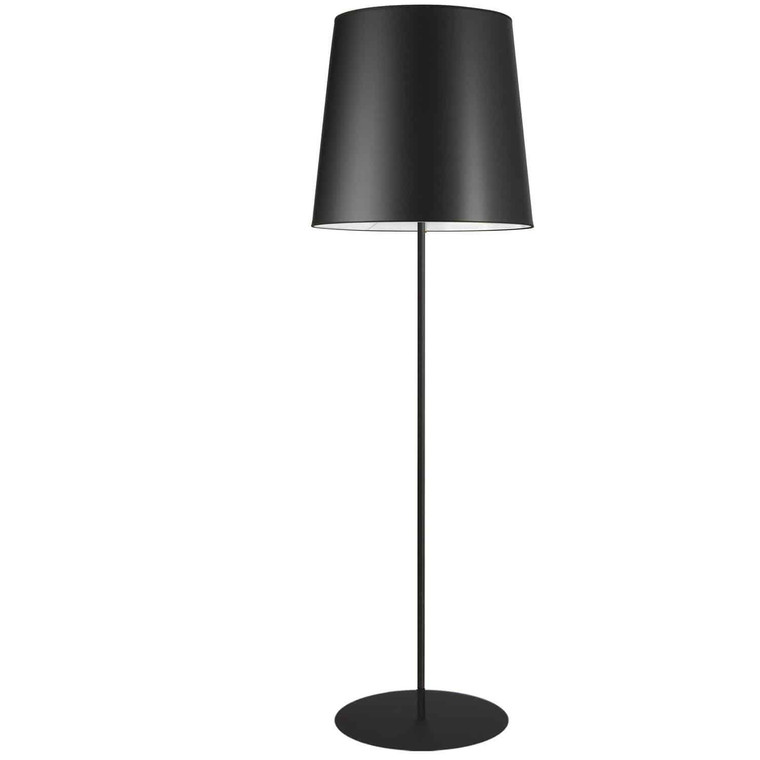 Dainolite 1 Light Black Floor Lamp w/ Black Drum Shade MM681F-BK-797