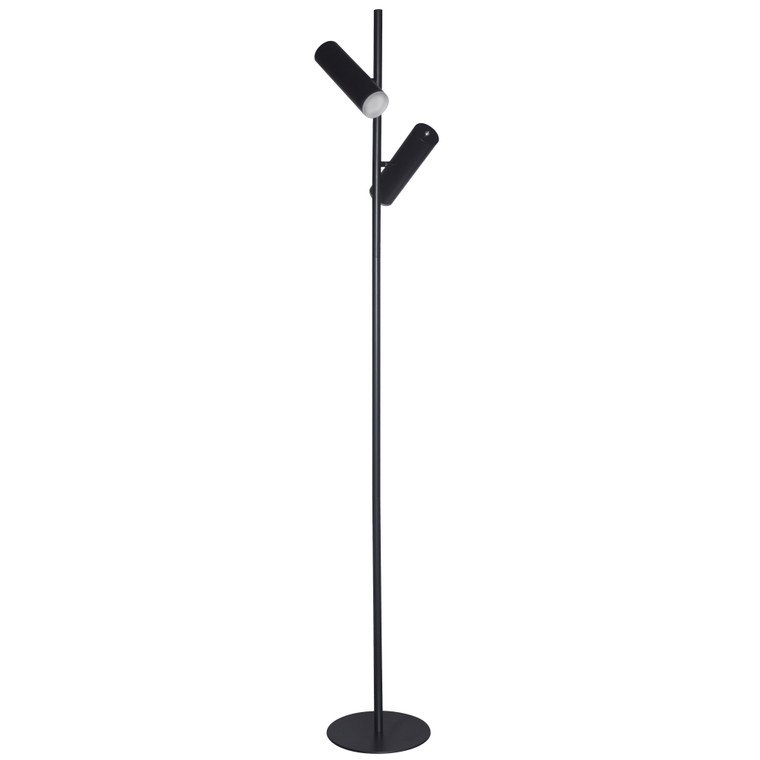 Dainolite 12W Floor Lamp, Matte Black with Frosted Acrylic Diffuser CST-6112LEDF-MB