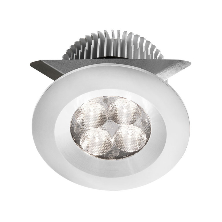 Dainolite White 2x4W 3000K, CRI80+, 25° beam, 24VDC input with Male Connector, 18" Lead wire, D70xH50 mm, Dimmable. MP-LED-8-WH