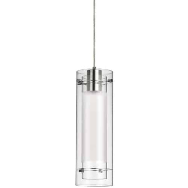 Dainolite 1 Light Pendant, Polished Chrome Finish, White Fabric Sleeve 22152-790-PC