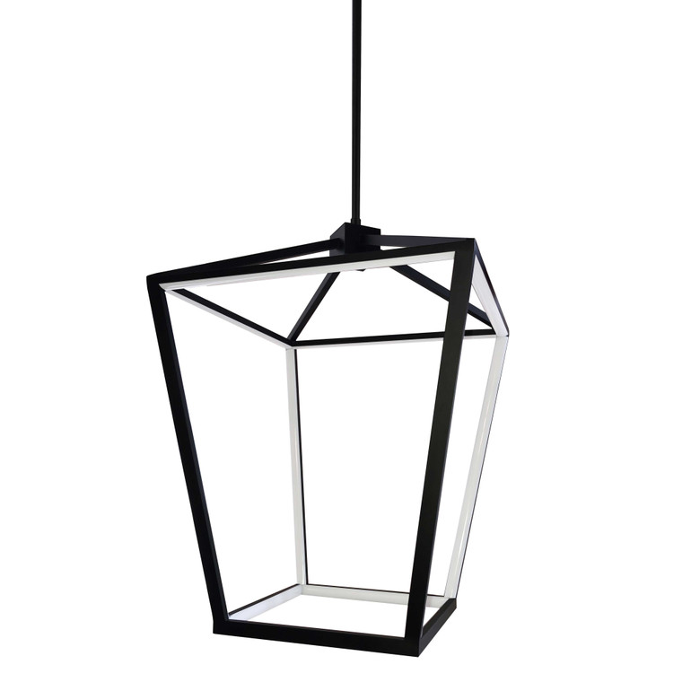 Dainolite 46W Chandelier, Matte Black with White Diffuser CAG-2046C-MB