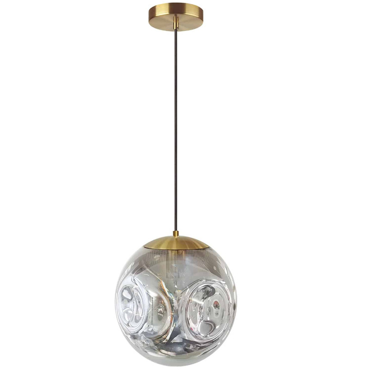 Dainolite 1 Light Incandescent Pendant, Aged Brass Finish with Smoked Glass ERS-101P-AGB-SM