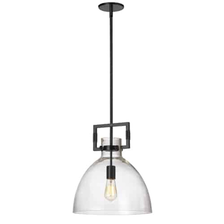 Dainolite 1 Light Incandescent Matte Black Pendant LBY-141P-MB