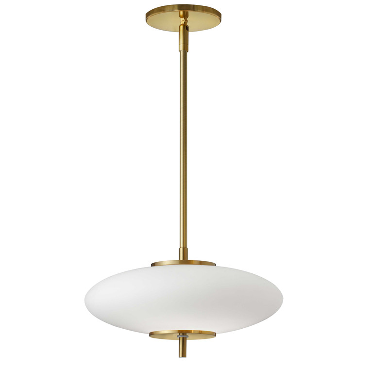 Dainolite 16W Pendant Aged Brass with Opal Glass MAD-121LEDP-AGB